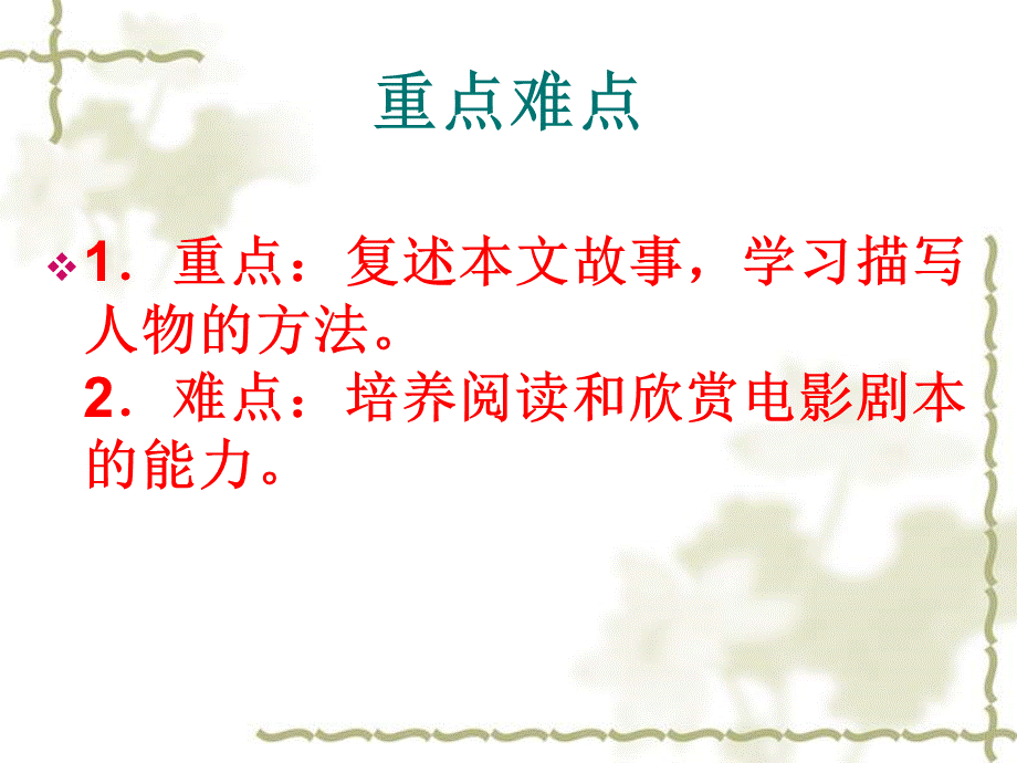 教学目的1．认识电影剧本的一般常识2．学习文中运用人物的.pptx_第3页