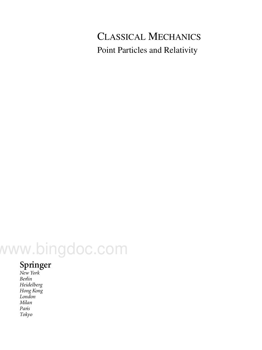 Classical Mechanics, Point Particles And Relativity (Classical Theoretical P.pdf