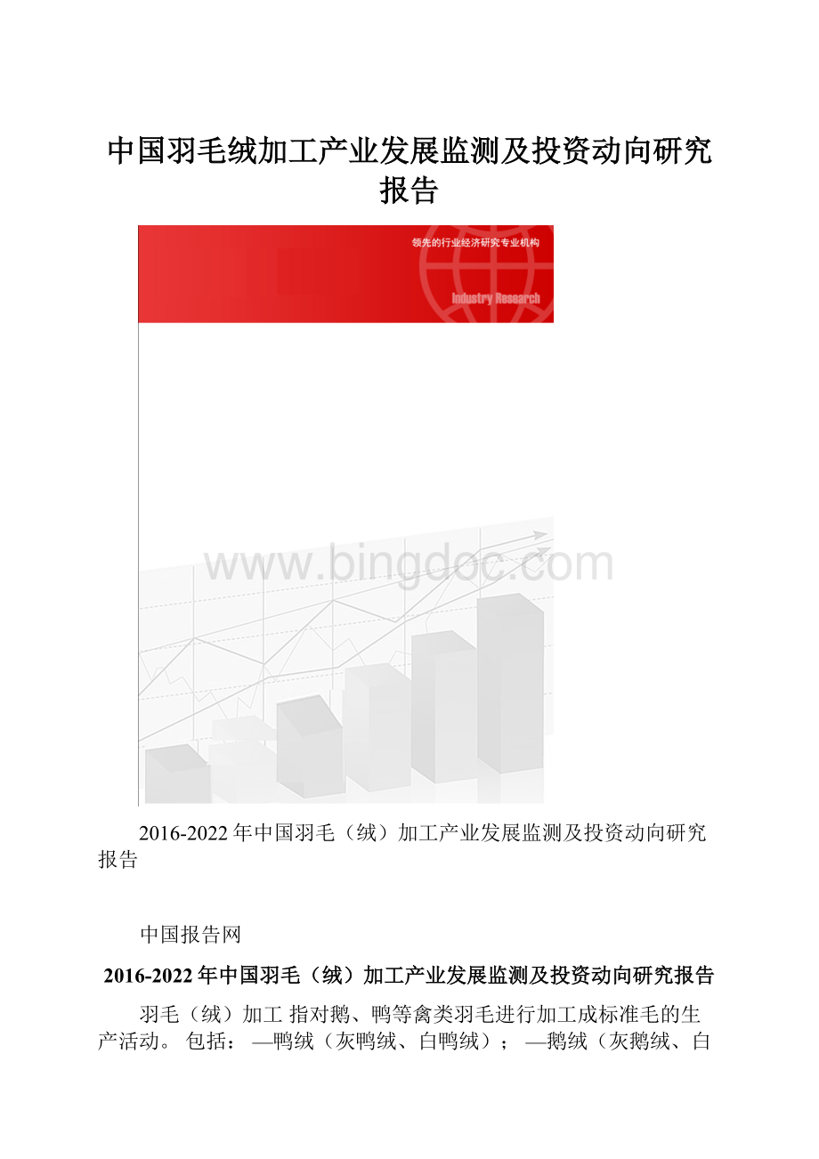 中国羽毛绒加工产业发展监测及投资动向研究报告.docx