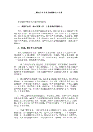 工程造价审核常见问题和应对措施.docx