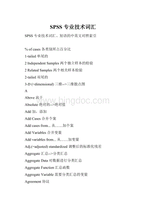 SPSS 专业技术词汇Word格式.docx