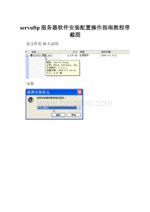 servuftp服务器软件安装配置操作指南教程带截图.docx