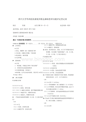 帕金森病运动功能评定量表文档格式.docx