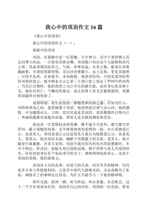 我心中的项羽作文16篇Word下载.docx