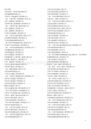 天津建筑工程公司企业名录 (1).doc