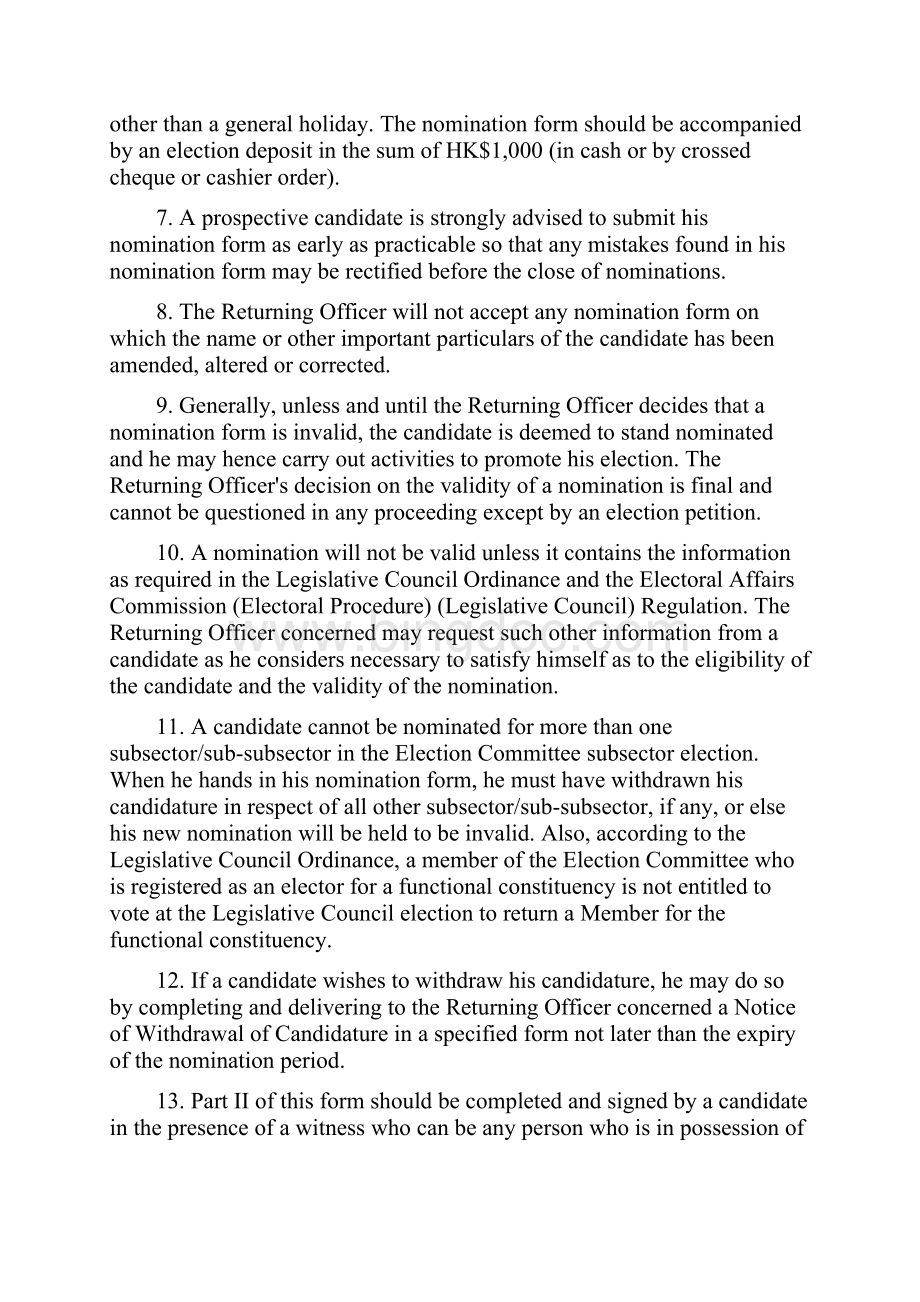 Notes on Completion of Nomination Form foran Election Committee subsector or subsubsector.docx_第2页