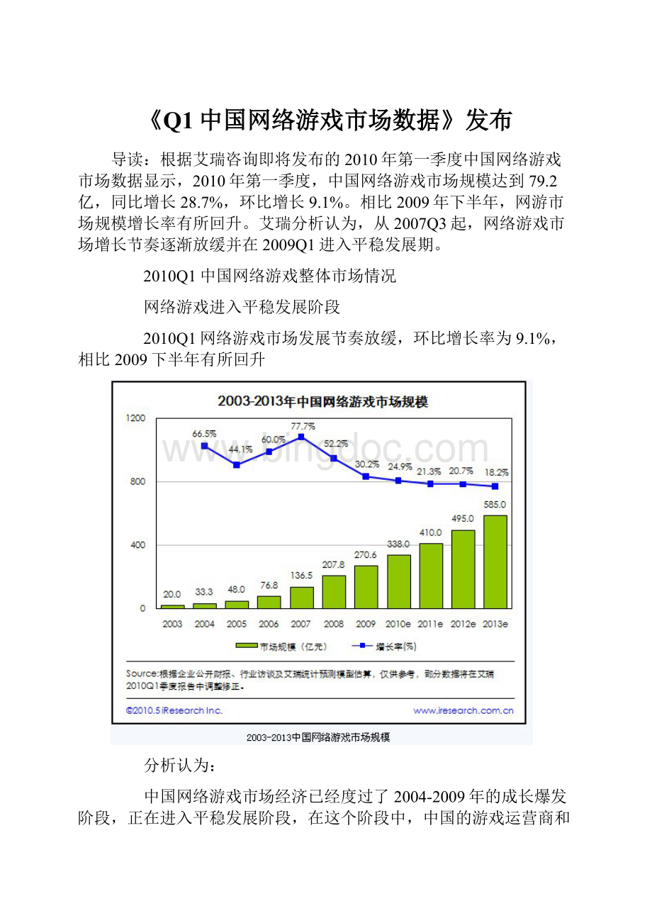 《Q1中国网络游戏市场数据》发布文档格式.docx_第1页