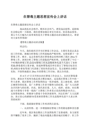 在禁毒主题思想宣传会上讲话Word文档下载推荐.docx