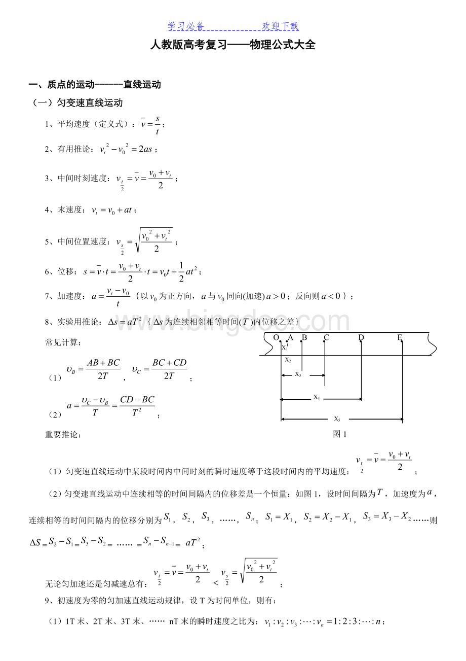人教版高中物理公式详细大全.doc_第1页