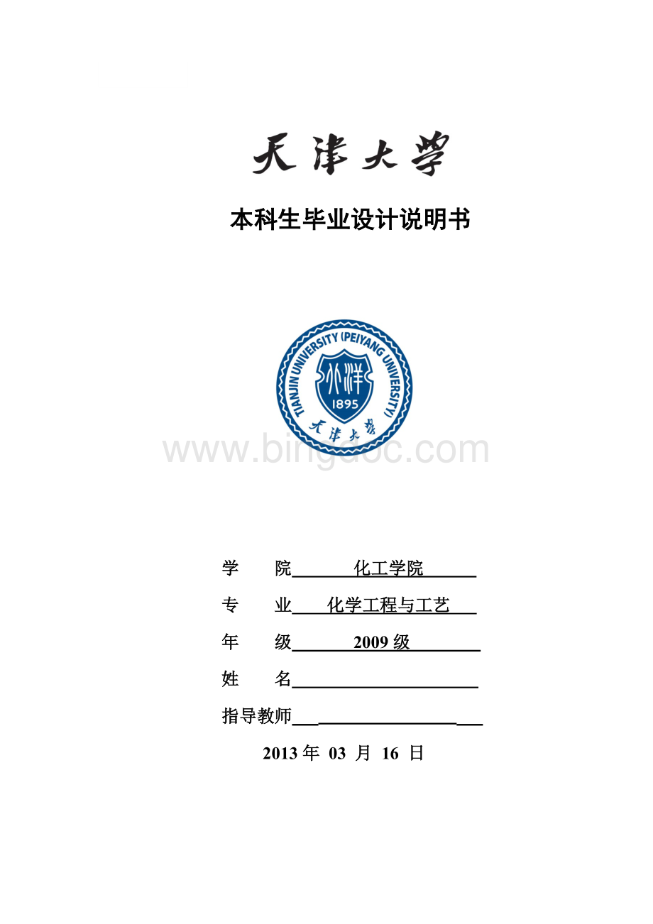 天津大学IChemE设计小组报告.docx