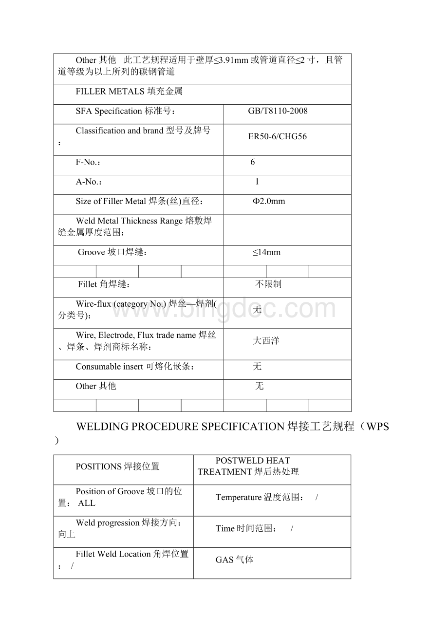 管道焊接工艺规程WPS.docx_第2页