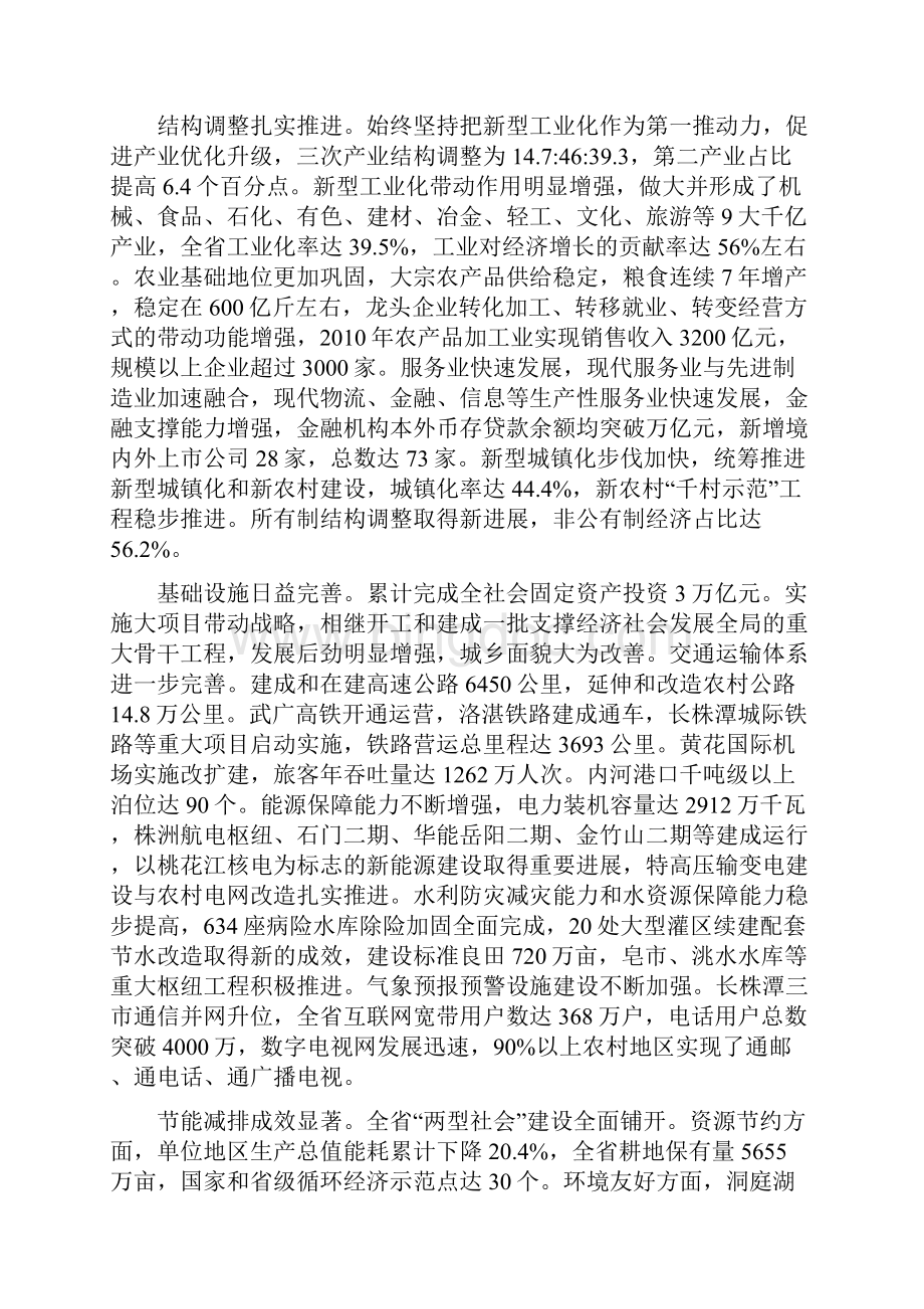 湖南国民经济和社会发展十二五规划纲要全文.docx_第2页