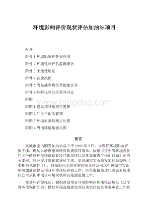 环境影响评价现状评估加油站项目Word格式.docx