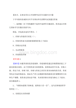 下半年陕西省咸阳市兴平市事业单位招聘考试真题及答案Word文档格式.docx