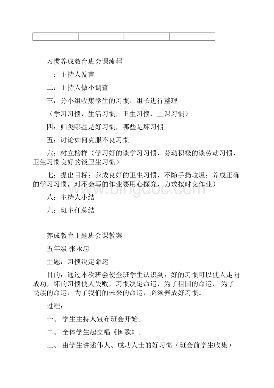 小学三年级《习惯养成教育》主题班会课教案.docx_第2页