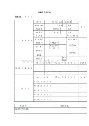 (完整word版)应聘表格范本.docx