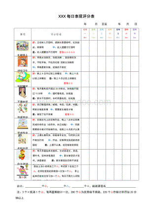 儿童每日表现评分表.doc