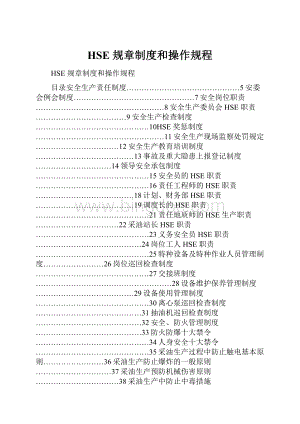 HSE 规章制度和操作规程Word格式.docx