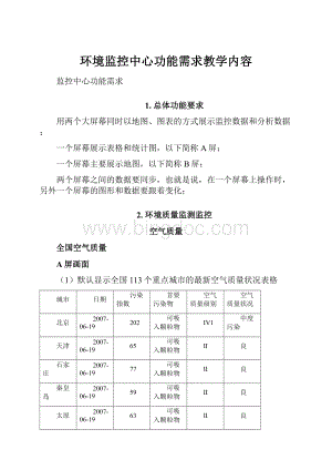 环境监控中心功能需求教学内容Word格式文档下载.docx