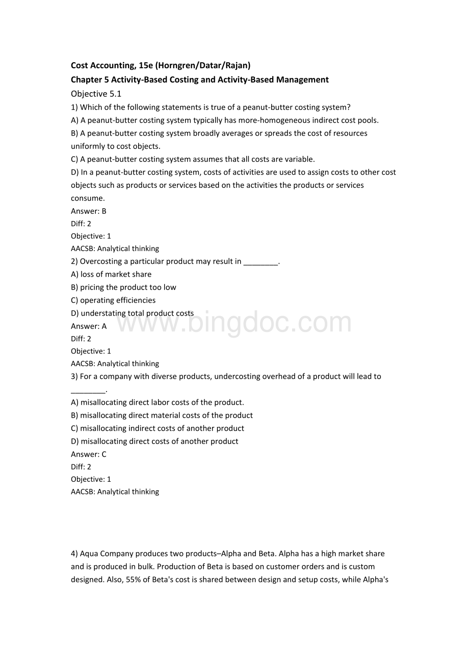 cost accounting test bank chapter 5汇总..docx_第1页