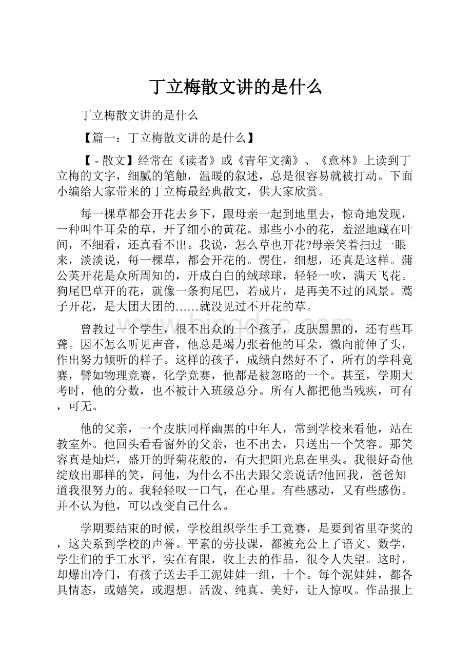 丁立梅散文讲的是什么.docx