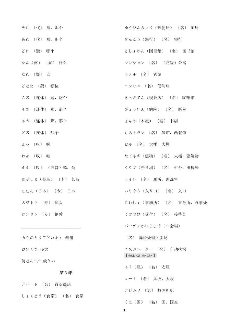 新版标准日本语单词表.doc_第3页