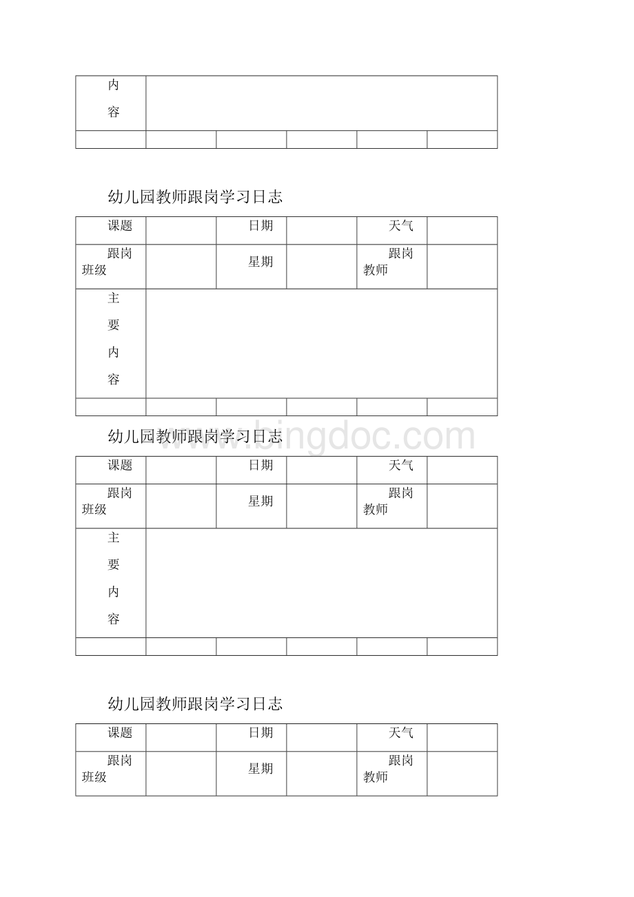 幼儿园教师跟岗学习日志.docx_第2页