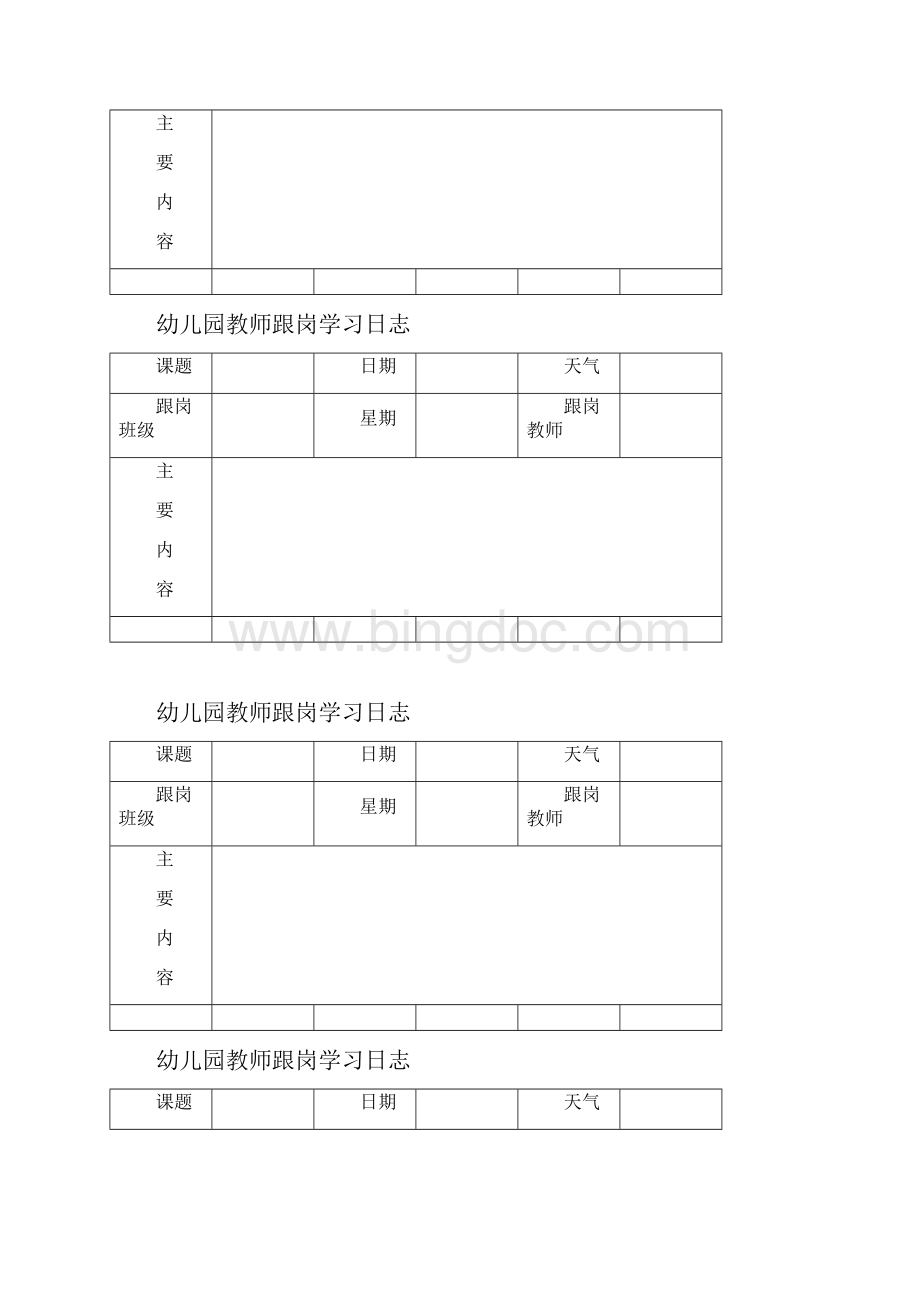 幼儿园教师跟岗学习日志.docx_第3页