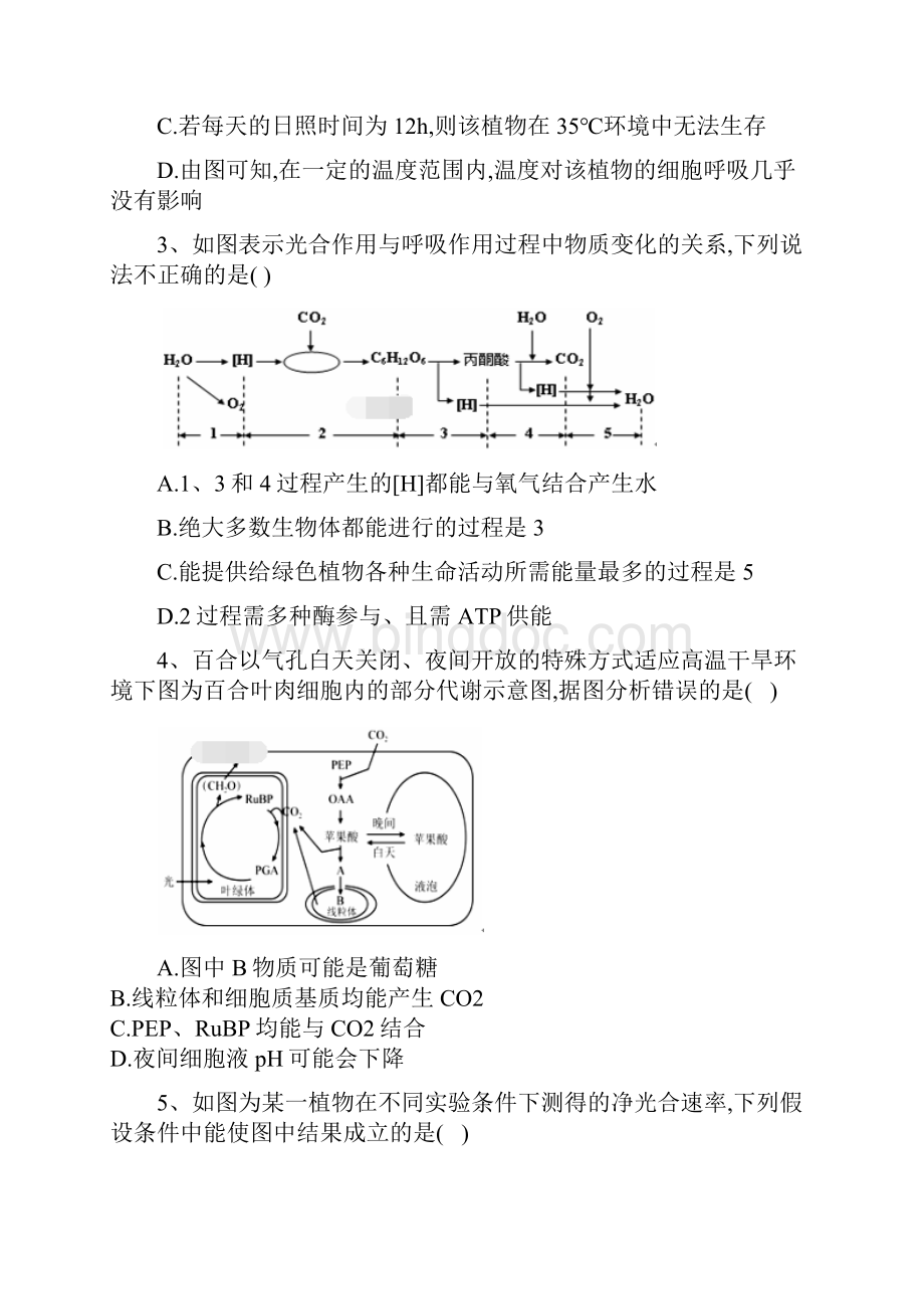 届高考二轮复习专题二细胞的代谢8光合作用与呼吸作用重点突破生物 解析版Word下载.docx_第2页