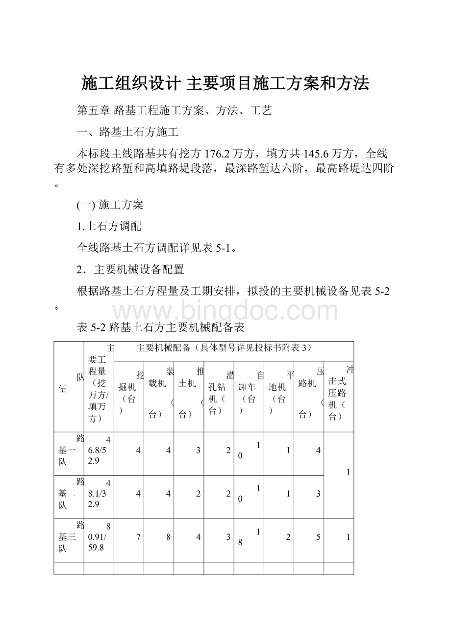 施工组织设计 主要项目施工方案和方法Word下载.docx_第1页