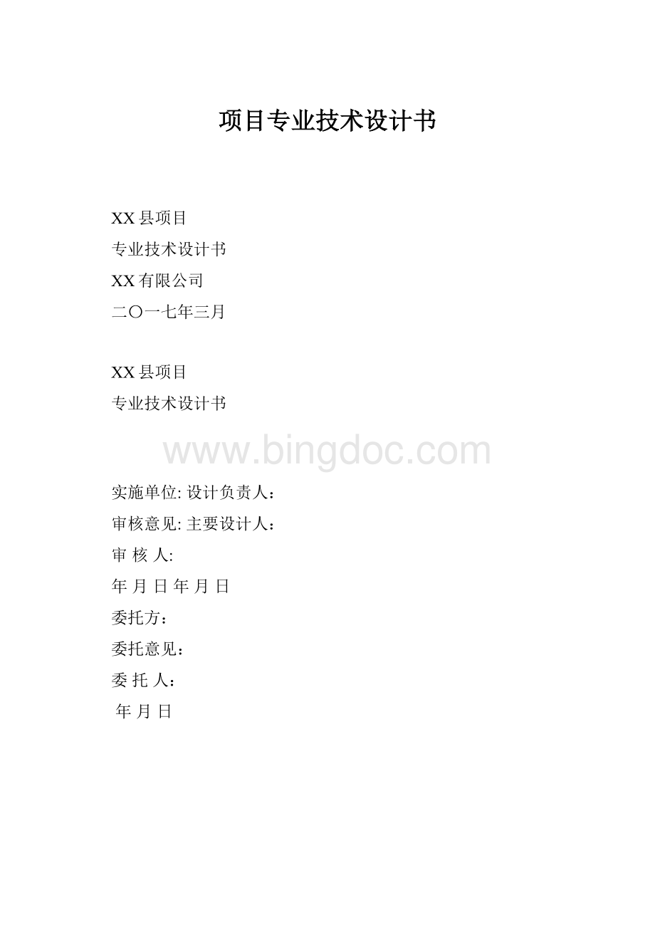 项目专业技术设计书Word下载.docx