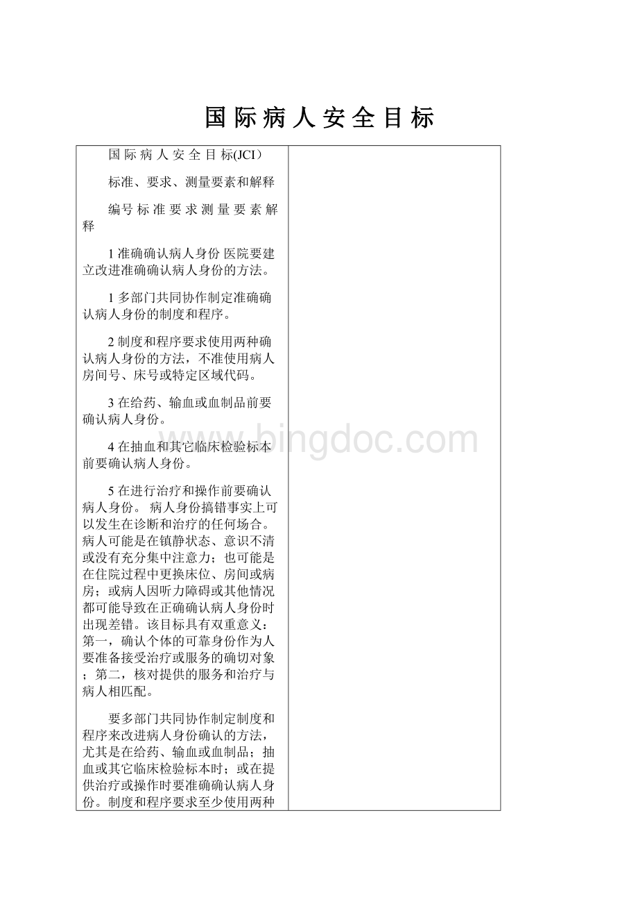 国 际 病 人 安 全 目 标Word文档格式.docx_第1页