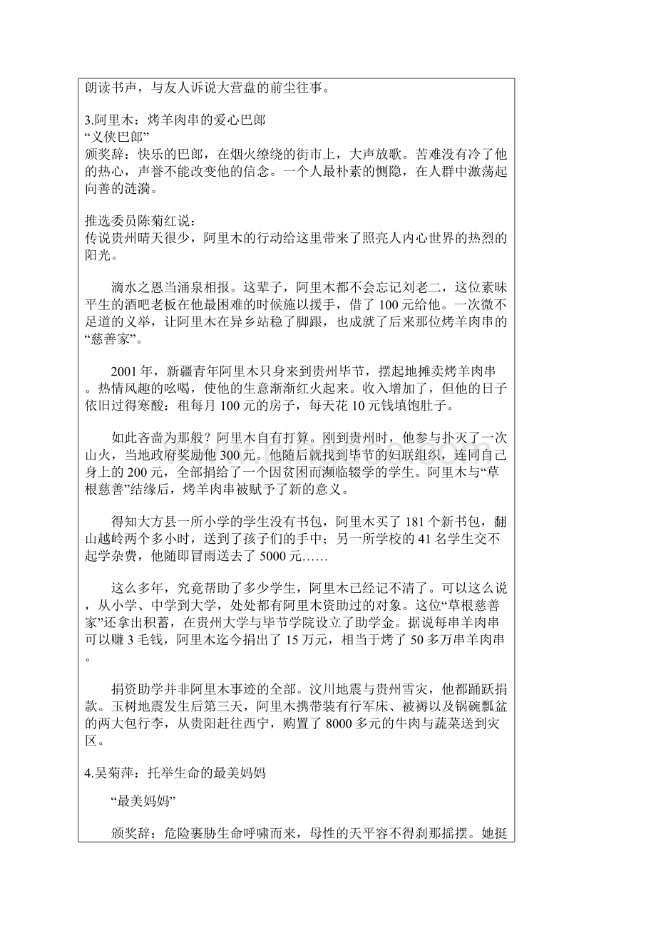 感动中国十大人物详细事迹及颁奖词摘录文档格式.docx_第3页