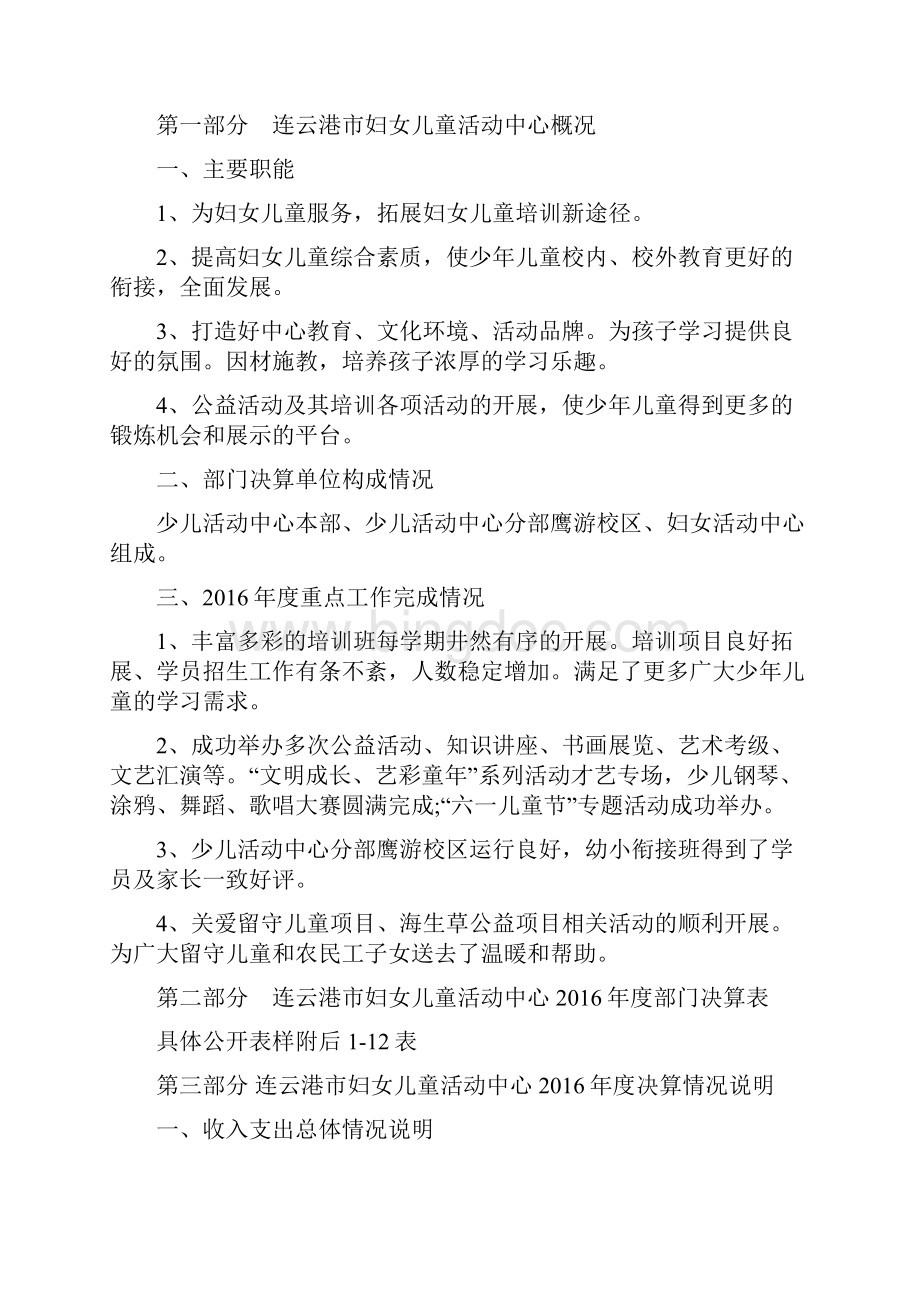 连云港妇女儿童活动中心部门决算文档格式.docx_第2页