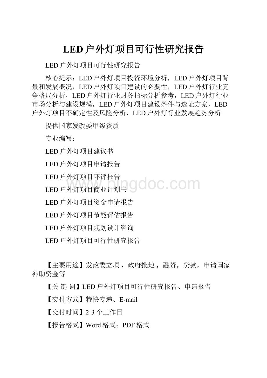 LED户外灯项目可行性研究报告.docx