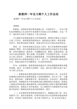 新教师一年见习期个人工作总结.docx