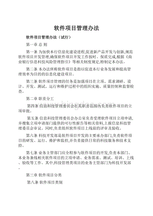 软件项目管理办法.docx