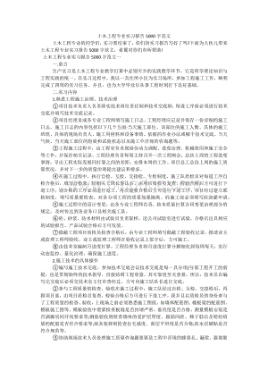 土木工程专业实习报告5000字范文Word格式.docx