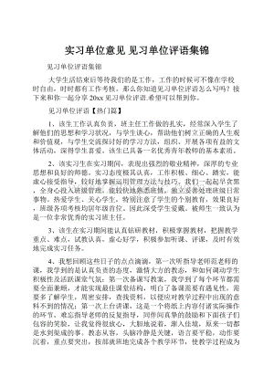 实习单位意见 见习单位评语集锦.docx