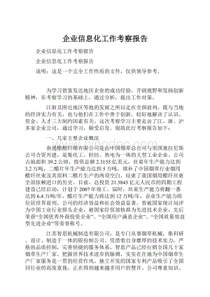 企业信息化工作考察报告.docx