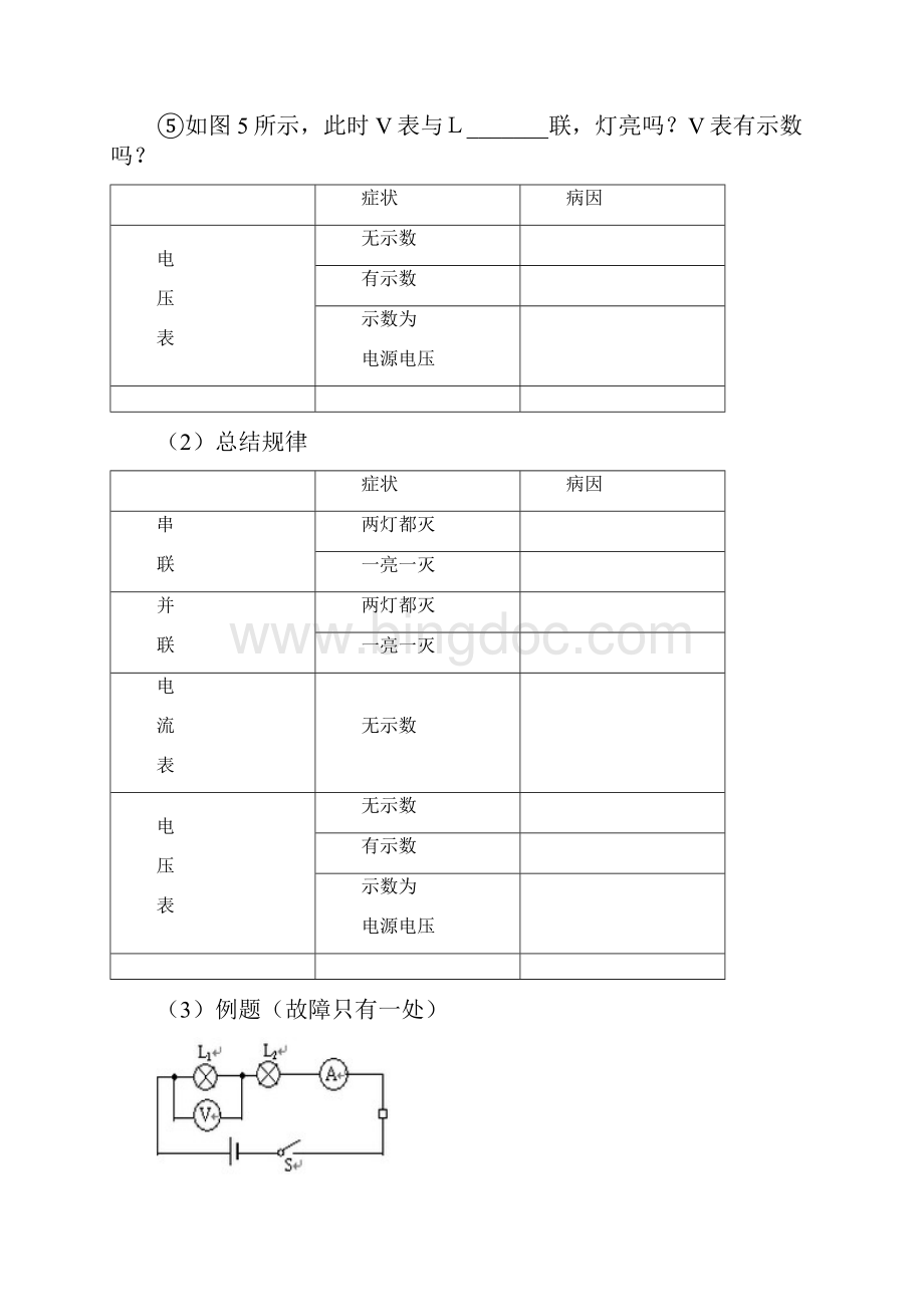 初三物理电路故障及动态电路专题学生用Word下载.docx_第3页