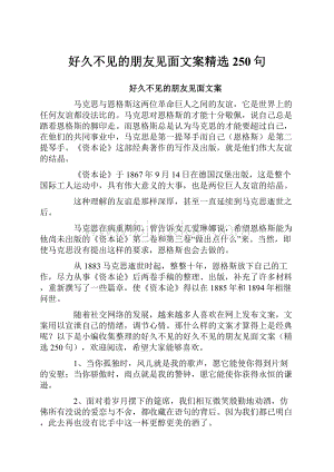 好久不见的朋友见面文案精选250句Word下载.docx