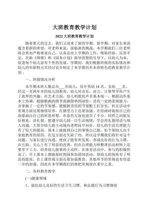 大班教育教学计划.docx