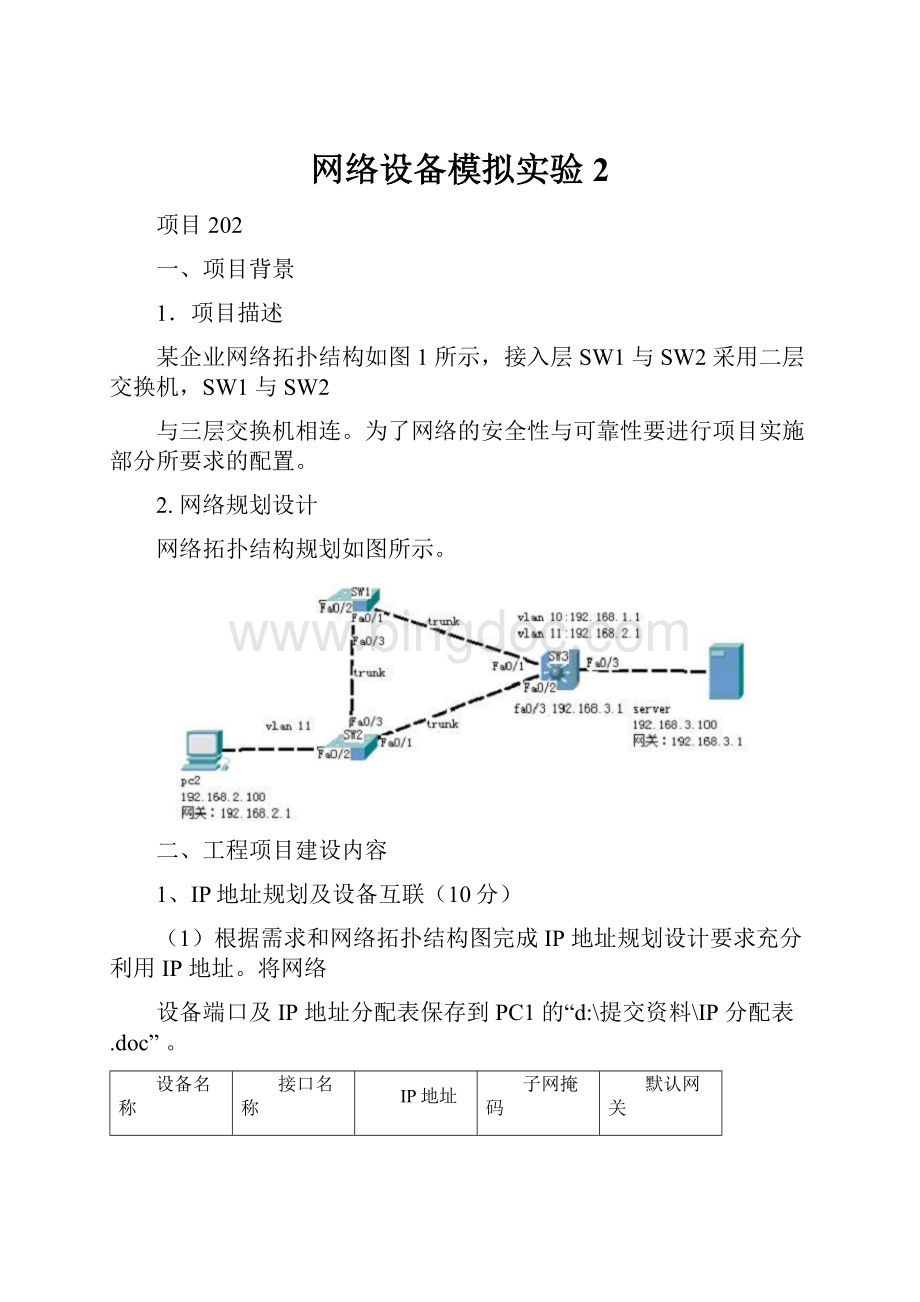 网络设备模拟实验2.docx_第1页