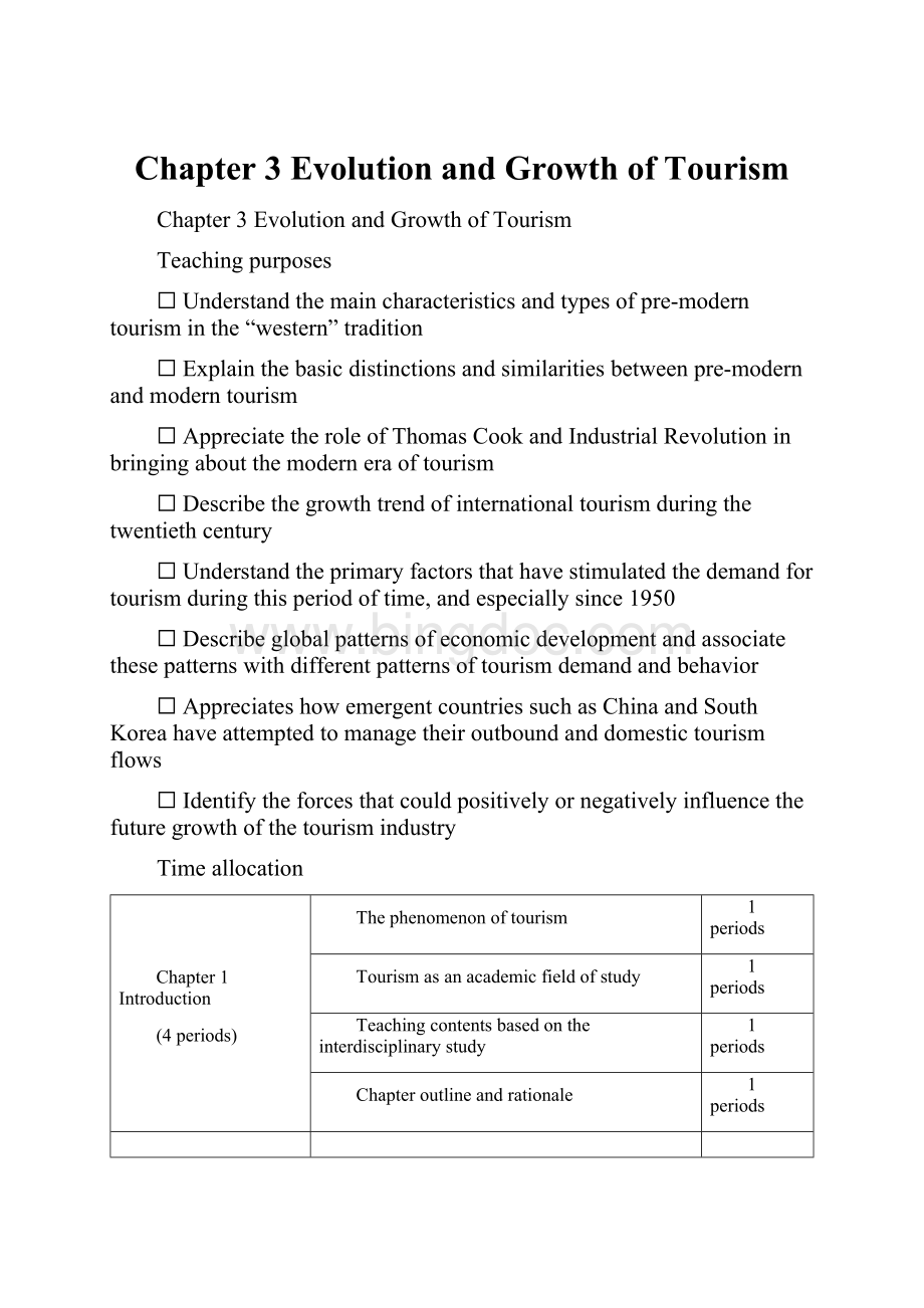 Chapter 3 Evolution and Growth of Tourism.docx_第1页