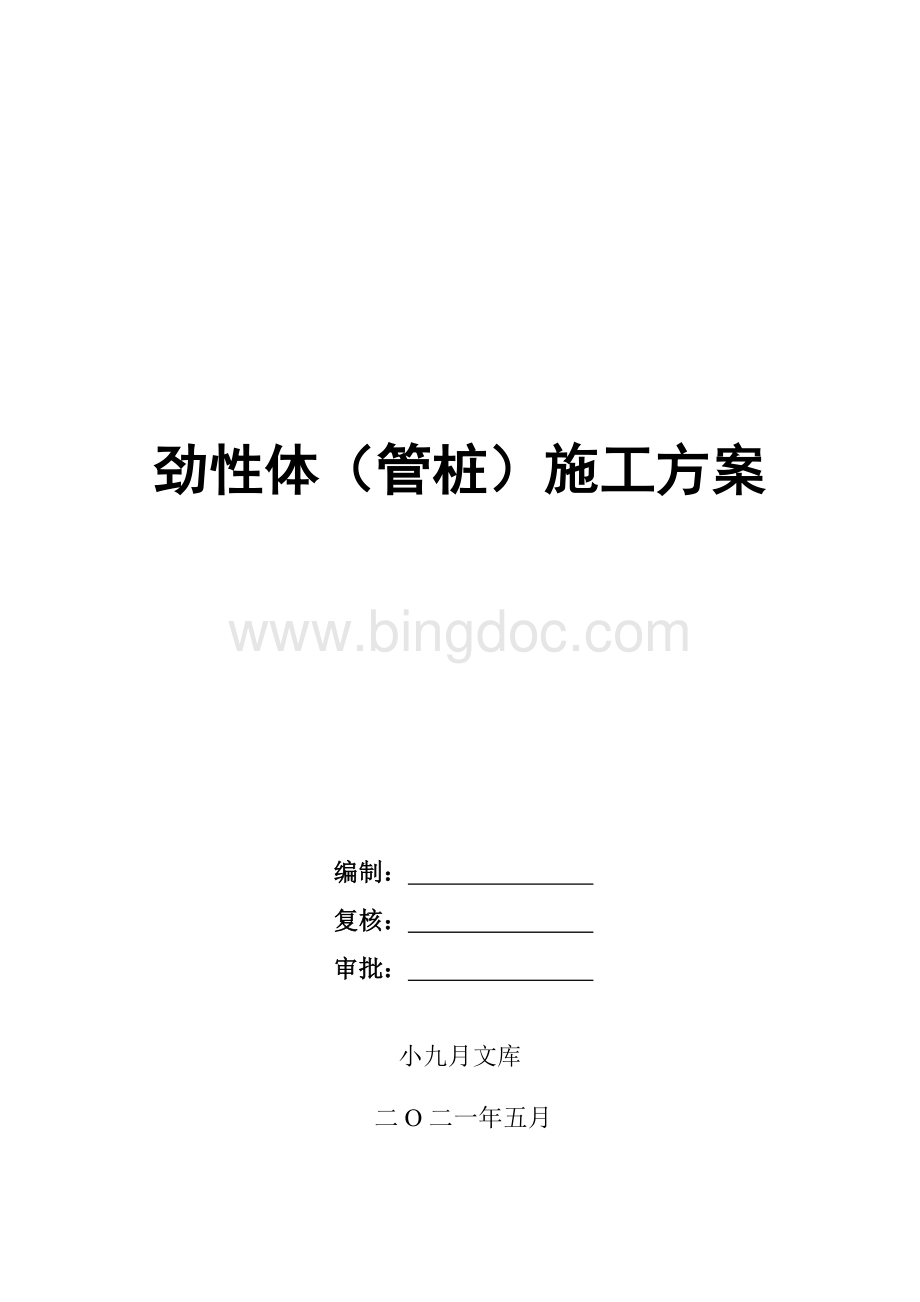 劲性体(管桩)施工方案.doc_第1页