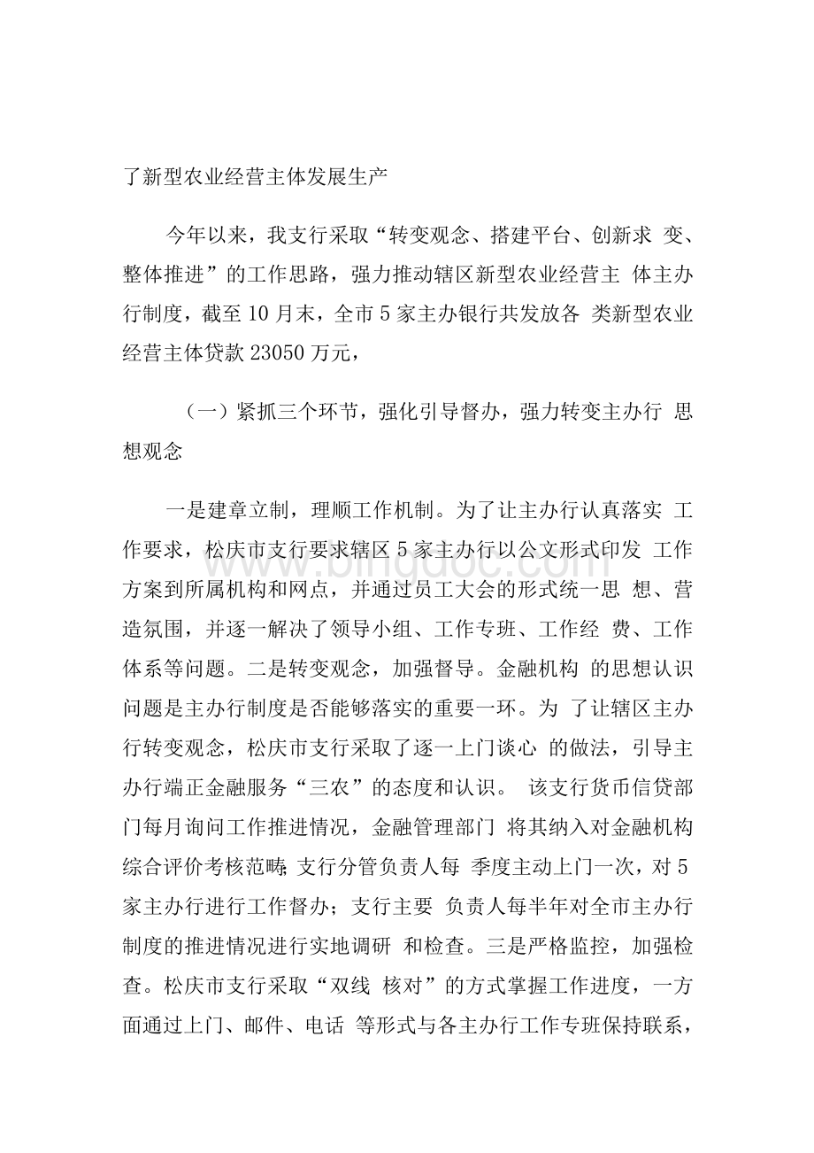 人民银行松庆市支行年度重点工作小结.docx_第1页
