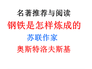 名著导读《钢铁是怎样炼成的》 ppt课件.ppt