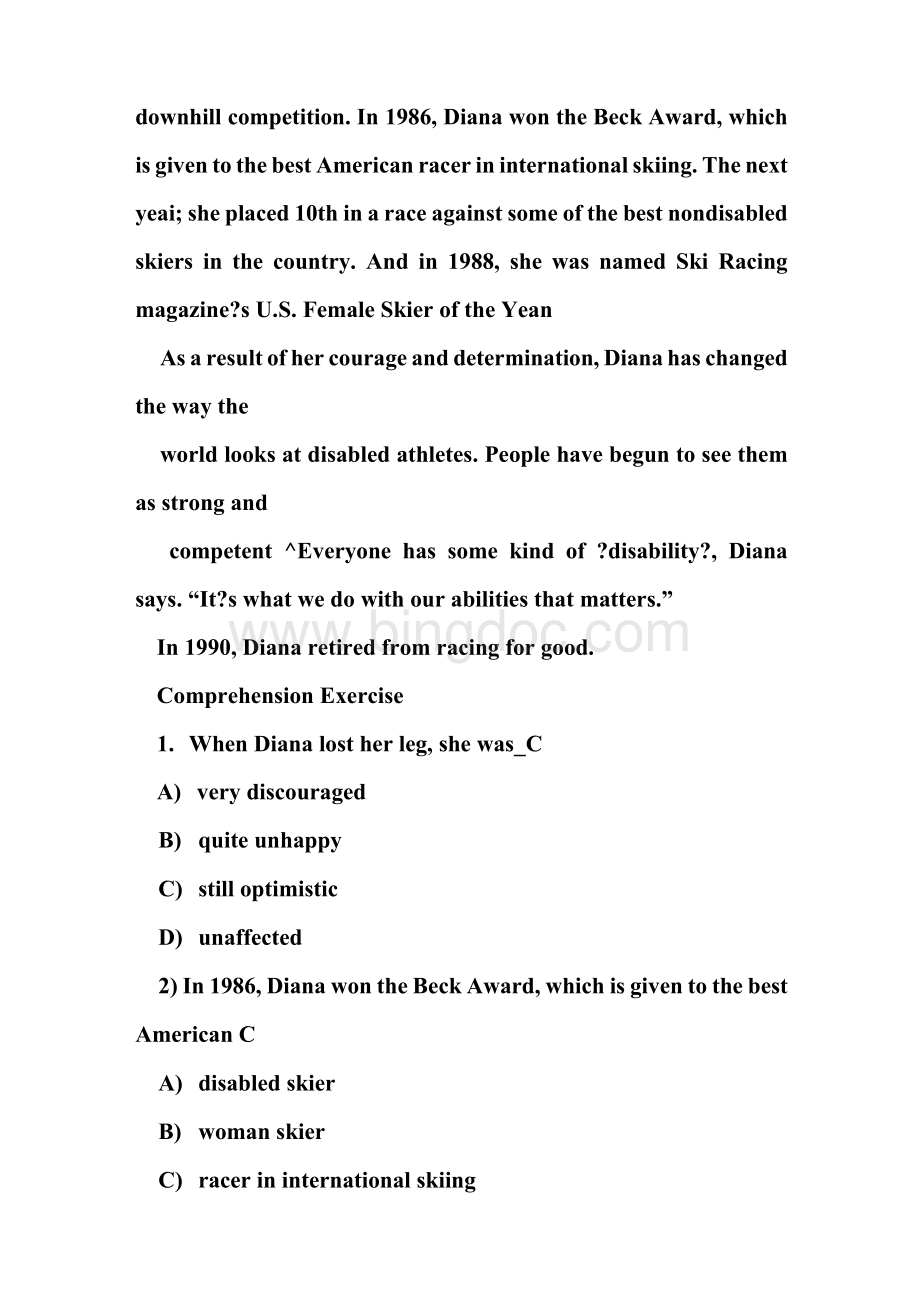 初中英语阅读理解题答案和翻译Word文档格式.docx_第3页