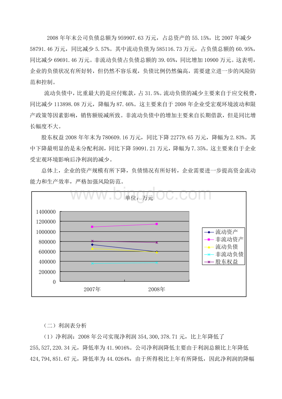 北京首钢股份有限公司2008年度财务分析报告Word文件下载.doc_第3页